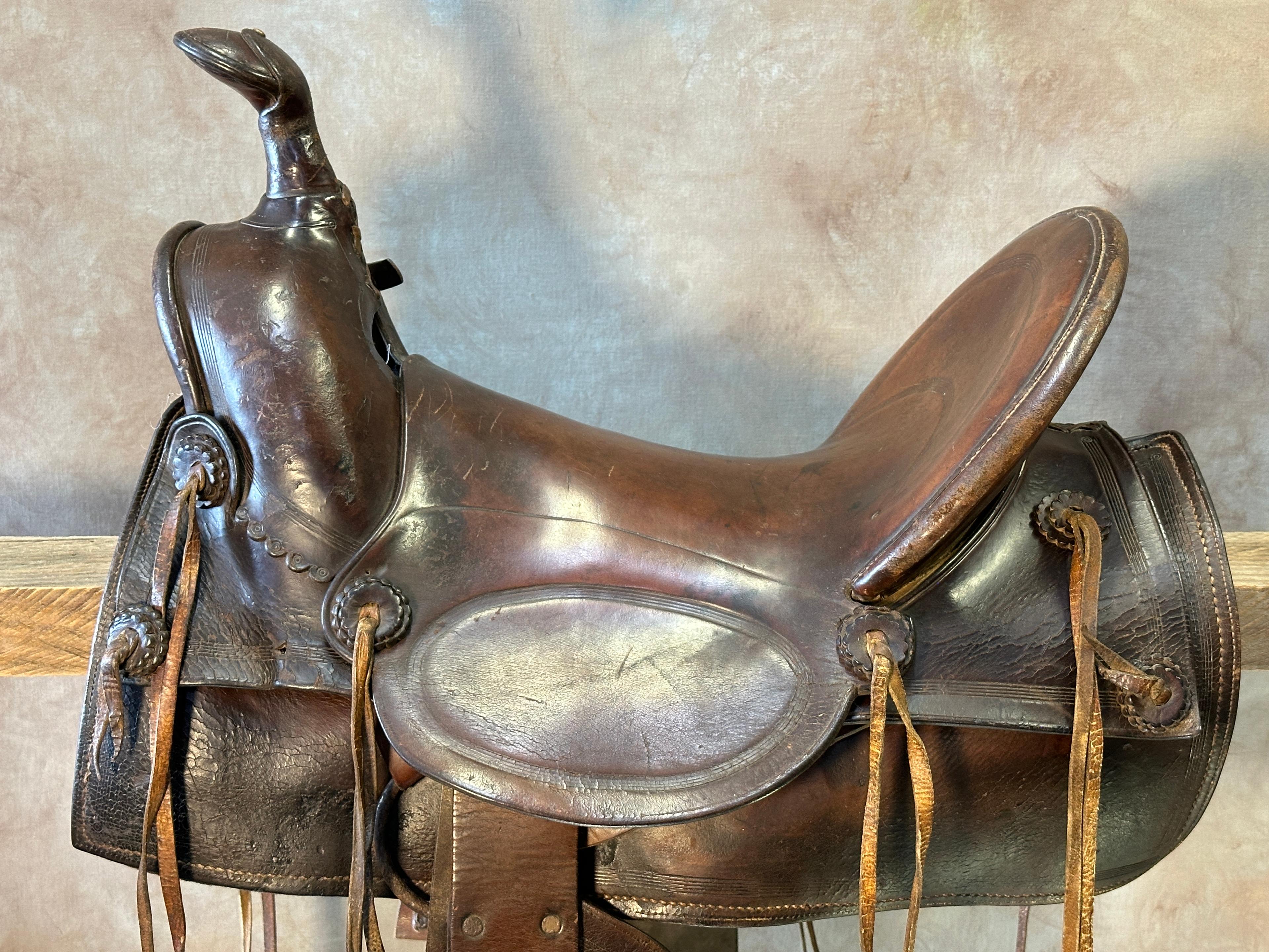 Large Leather Ranch Saddle