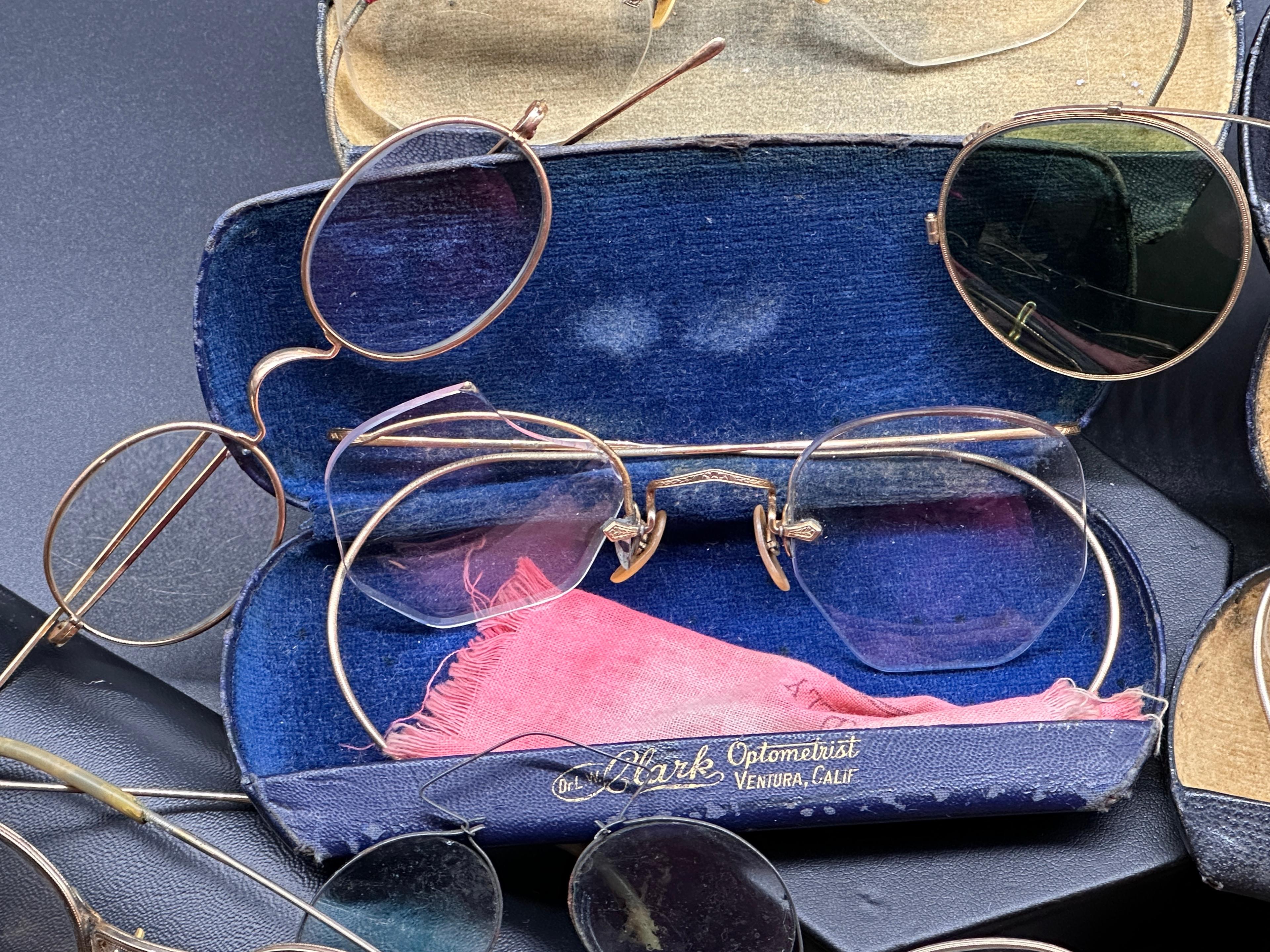 Misc. Vintage/Antique Eye Glasses and Sunglasses (Some w/Cases)