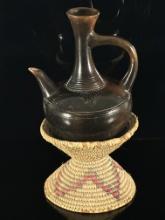 Jebena Ethiopian Coffee Pot with Woven Throne
