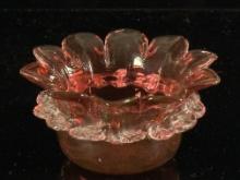 Pink Floral Glass Dish