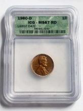 1960-D Lincoln Memorial Small Cent ICG MS67 RD