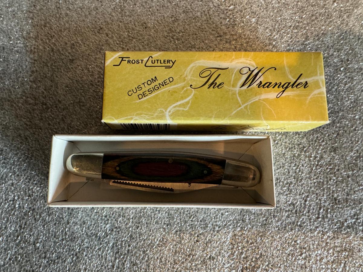VINTAGE 1980'S FROST CUTLERY WRANGLER POCKET KNIFE - IN BOX