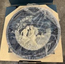 COLLECTIBLE CERAMIC PLATE - ALLAN BRUNETTIN PAINT - IN ORIGINAL BOX WITH PAPERS