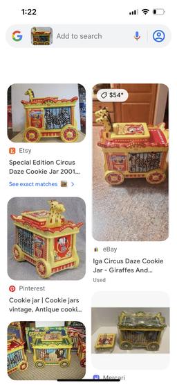 Circus daze cookie jar year 2001 with original box