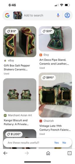 Ceramic gift bag salt and pepper shaker set with original box