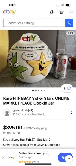 E-bay limited edition round cookie jar