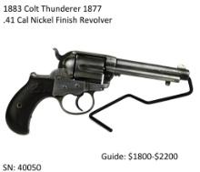 1883 Colt Thunderer 1877 .41 Cal Revolver