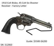 1910 Colt Bisley .45 LC Six Shooter - Letter