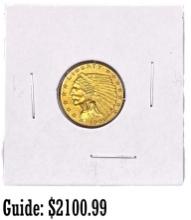 1909 $2.50 Gold Quarter Eagle ABOUT UNCIRCULATED