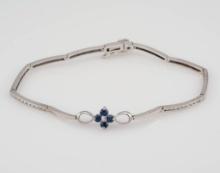 14k White gold Bracelet with Diamonds and