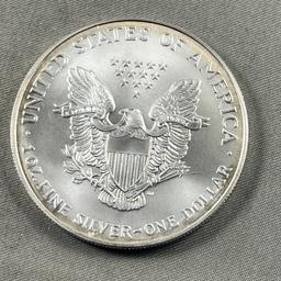 2001 US Silver Eagle, .999 Silver UNC GEM