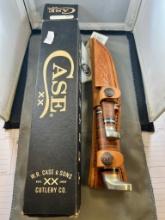 WOW! Case XX Leather Handle Hunting Set Finn Knife set, unused in original box