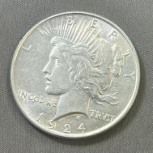 1924 Peace Silver Dollar, 90% Silver
