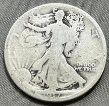 1917 US Walking Liberty Half Dollar, 90% Silver