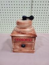 McCoy Cookie Jar, in the likeness of a coffee grinder, chip on base as pictured
