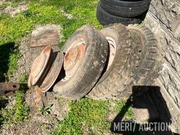 (4) Vintage wheels, (3) tires