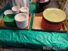 (2) Flats of Plates and Bowls