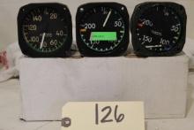 Lot Of 3 Aerosonic Airspeed Indicator Pn 20025-21118