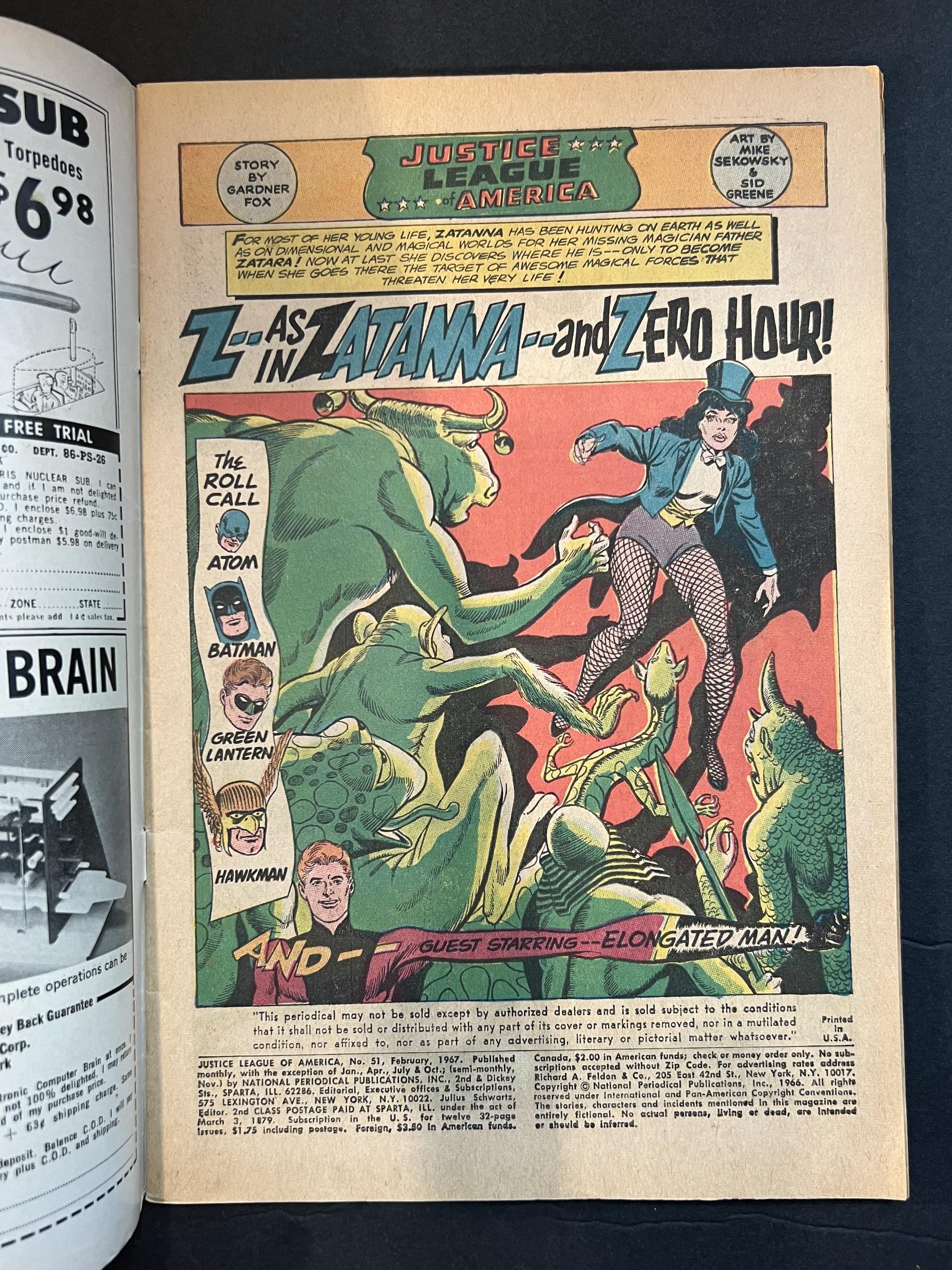 Justice League of America #51 DC 1st App Allura 1967 Comic Book