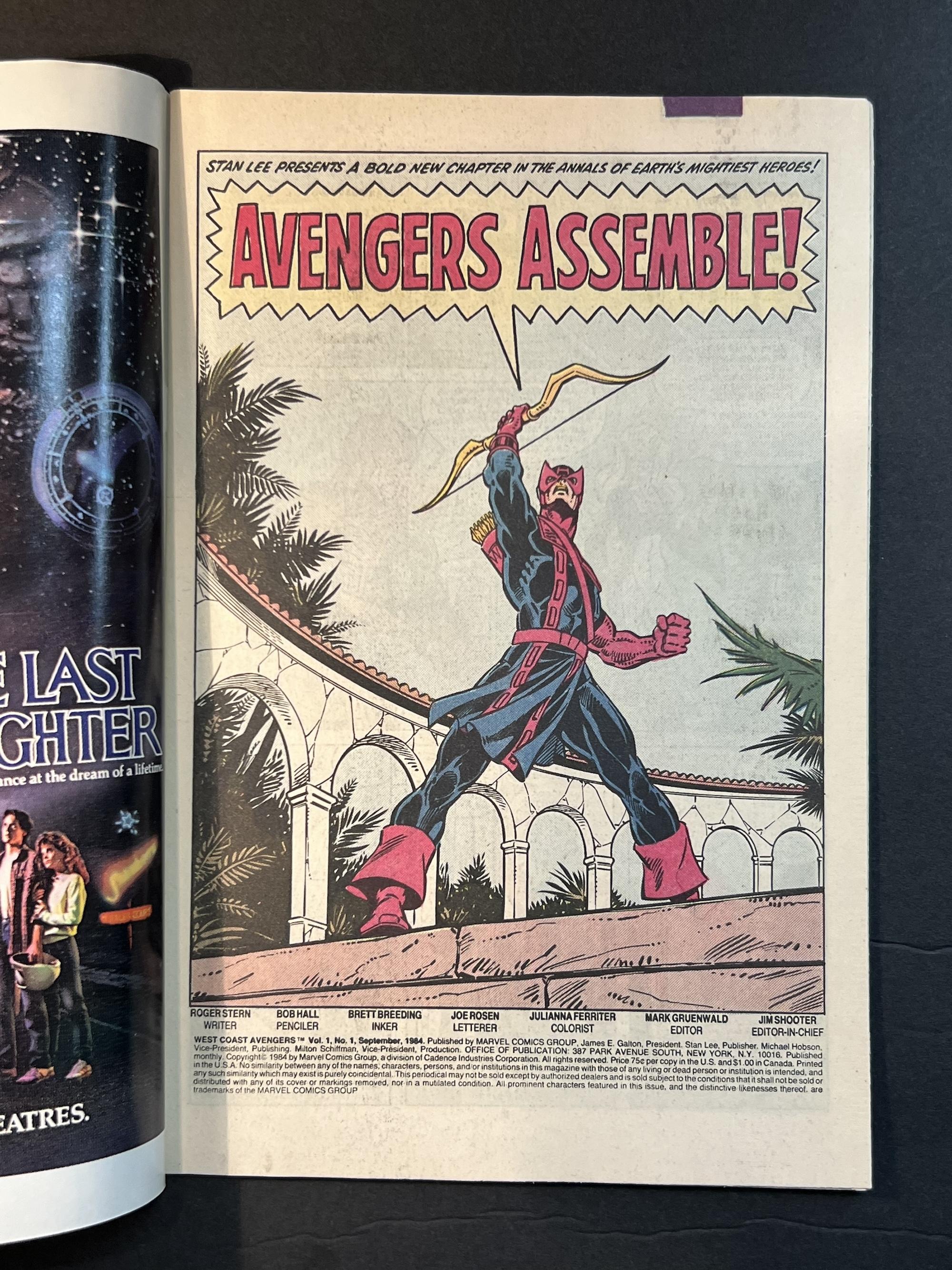 West Coast Avengers #1 Marvel Comic Book