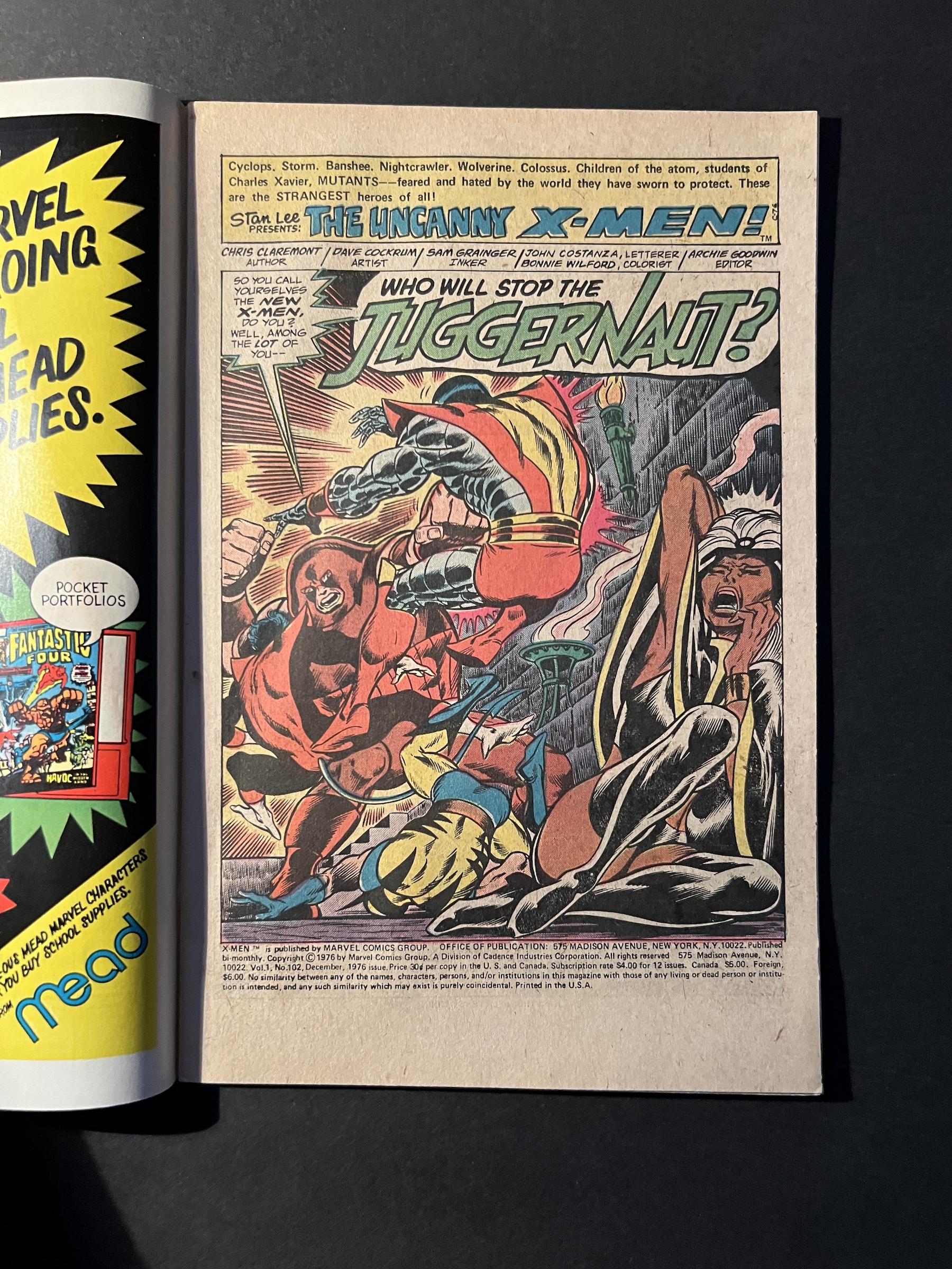 X-Men #102 Origin of Storm 1980 Marvel Comic Book