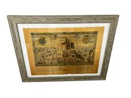 Vintage Montt St Michelle Etching in Frame