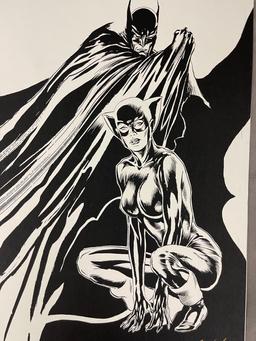 Batman and Catwoman Signed Comic Art by Bret Blevis and Michael Blair