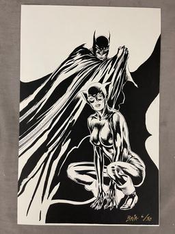 Batman and Catwoman Signed Comic Art by Bret Blevis and Michael Blair