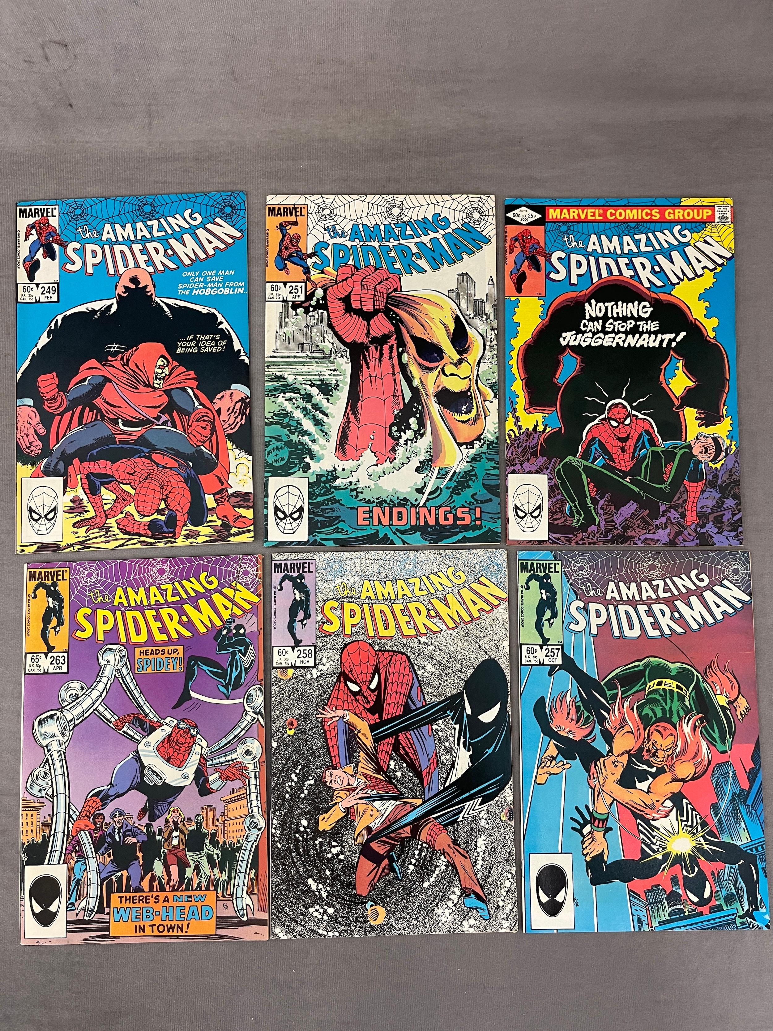 The Amazing Spiderman #229,  #249, #251, #257, #258, #263 Marvel Comic Book