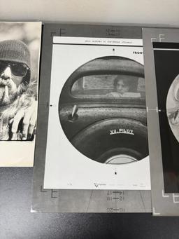 Vintage Black & White Vinyl Production Art Collection Lot of 3 Approx 16"x20"
