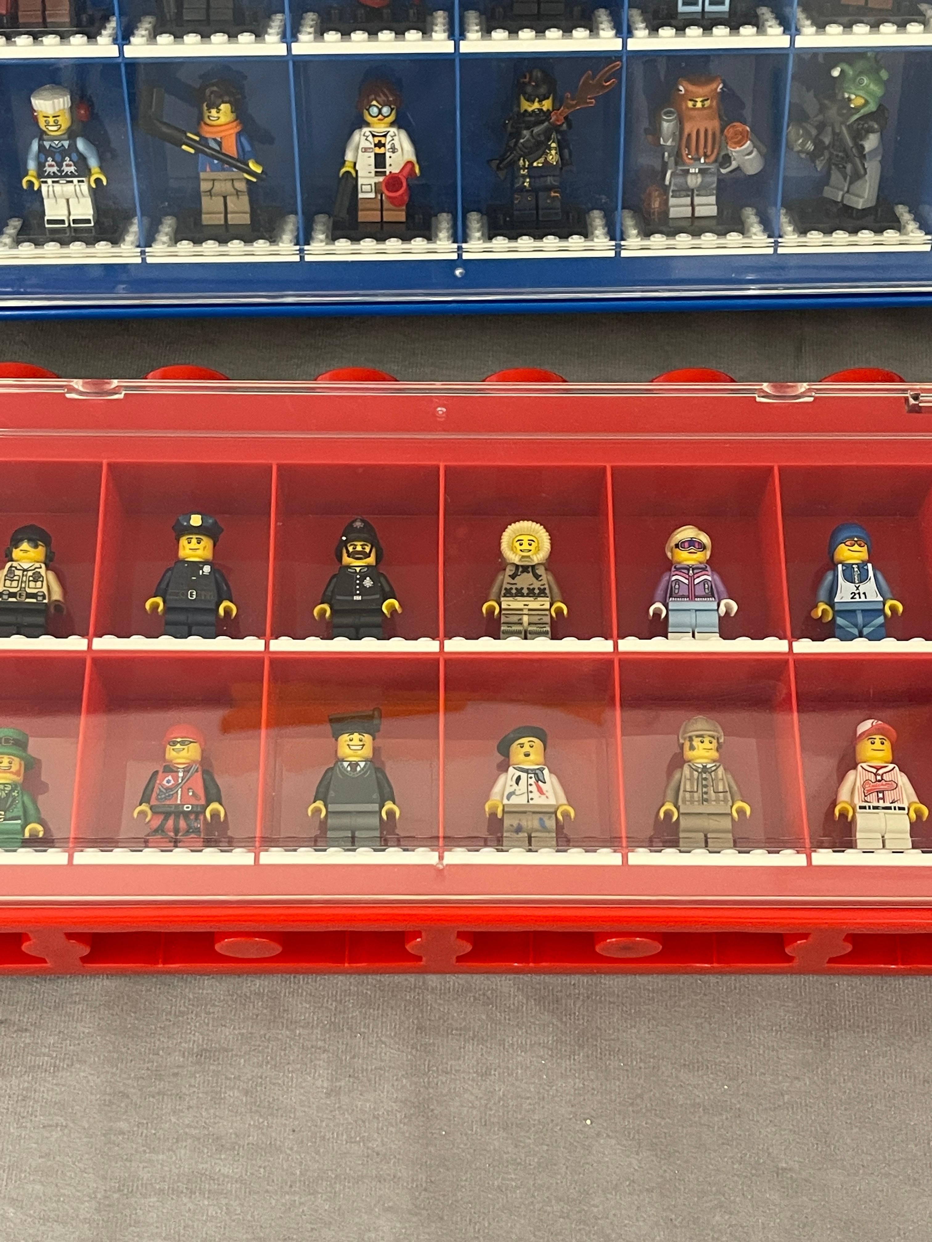 LEGO Minifigure Mini Lego People and Display Case Collection Lot