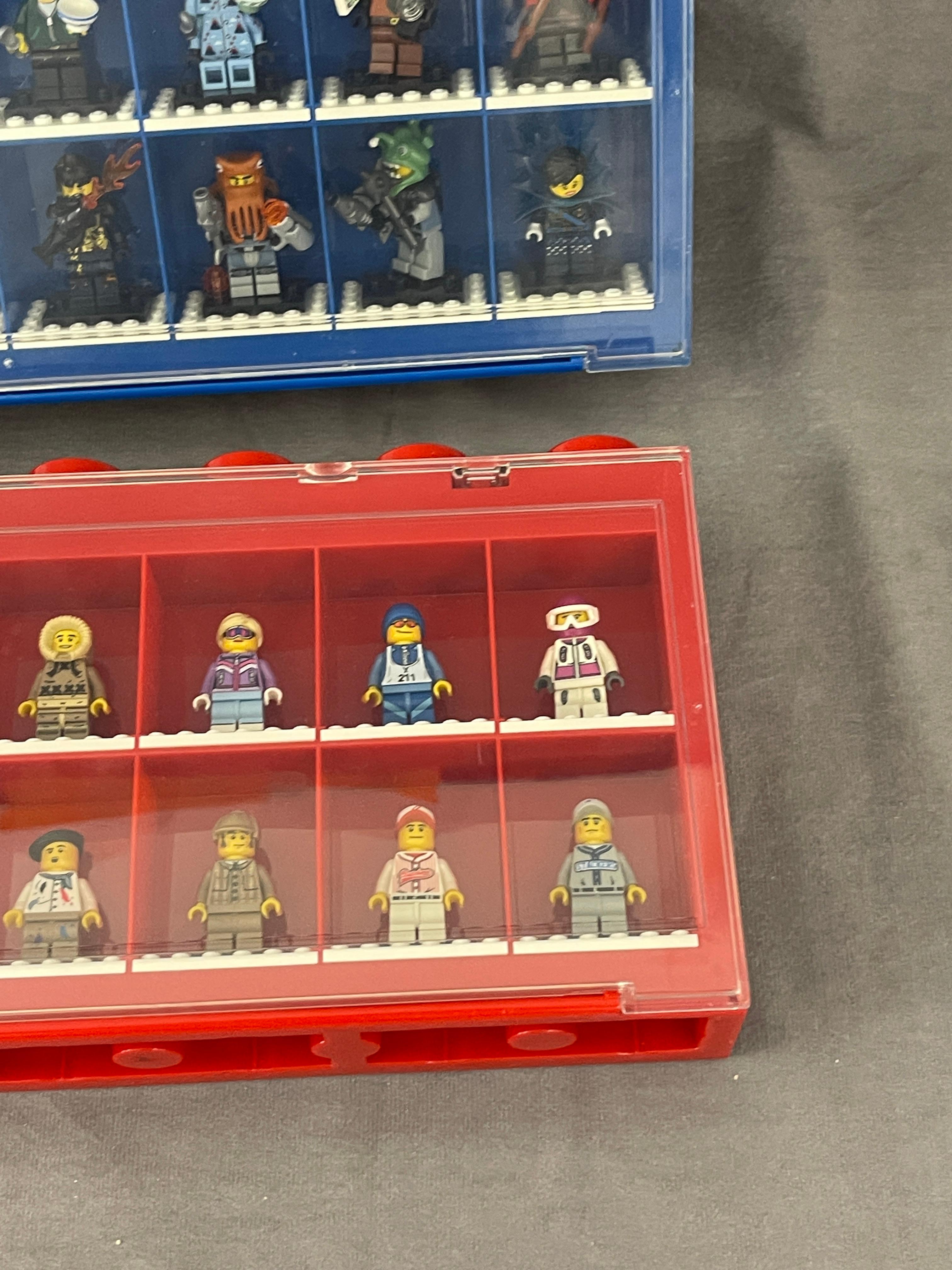 LEGO Minifigure Mini Lego People and Display Case Collection Lot