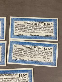 Vintage Borough of Lodi Tax Anticipation Note of 1936 Collection Lot