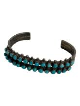 NATIVE AMERICAN INDIAN TURQUOISE CUFF BRACELET STERLING SILVER