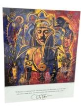 Carlos Santana Signed Shaman Poster Print by Rudy Gutierrez