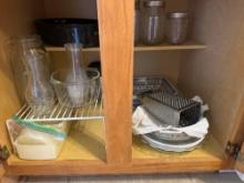 cheese grater, pie pan, glassware, coffee pot