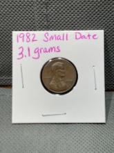 1982 Small Date that weighs 3.1grams