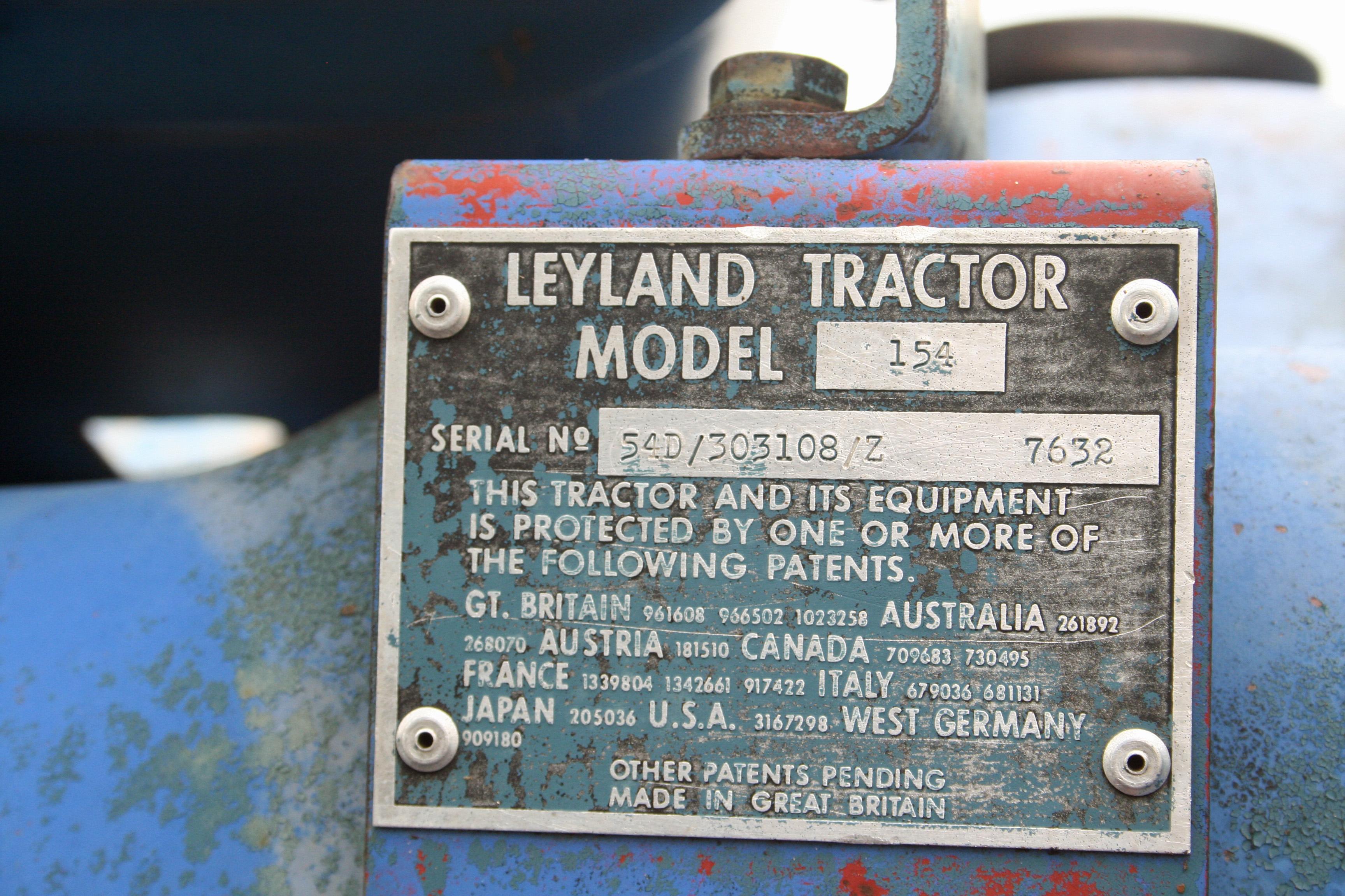 Leyland 154 Diesel Tractor and Box Blade