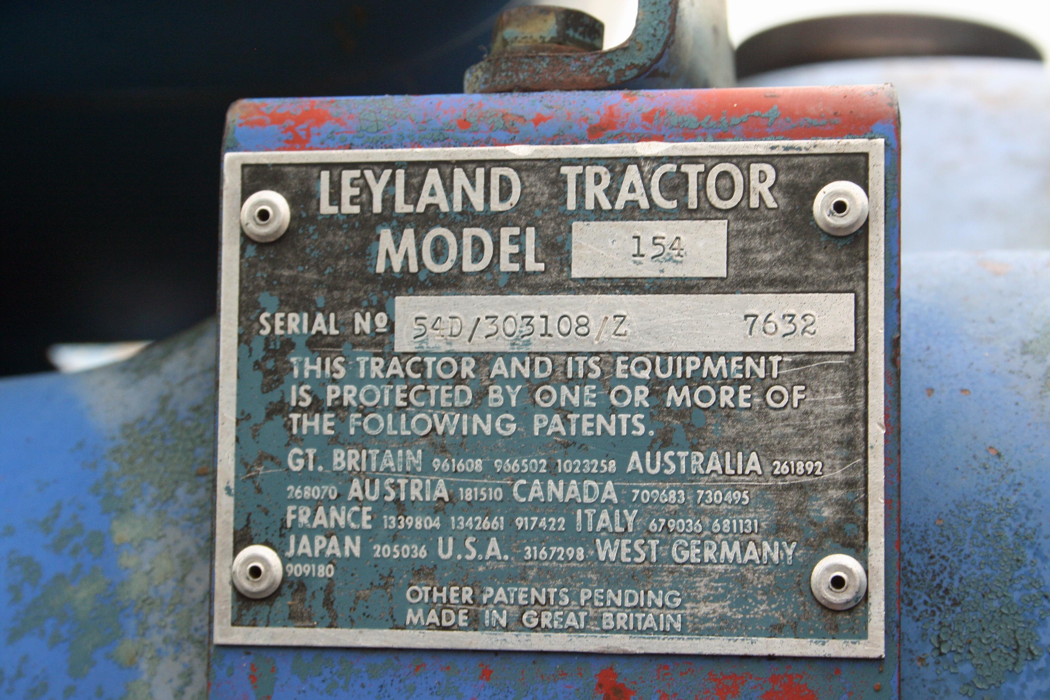 Leyland 154 Diesel Tractor and Box Blade