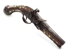 Exquisite 18th C. German Flintlock Pistol.