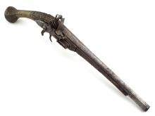 Balkan Rat-tail Flintlock Greece, Bosnia, Albania All Metal Flintlock Pistol.