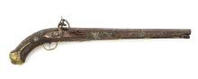 Large Antique Islamic Balkan Ottoman Empire Or Greek Pistol Probably Turkish Work, Circa 18th-19th