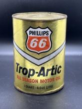 Phillips 66 Trop-Arctic All Season Motor Oil Can 1 Quart Empty