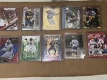 Lot of 10 NFL Cards - Deion, Bettis, Herbert, Doubs Red Wave Prizm RC, Rice