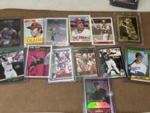 Lot of 13 MLB Players Cards - Gonzalez RC, Yastrzemski, Santo, Frank Thomas, Piazza