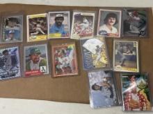 Lot of 13 MLB Players Cards - Ozzie Smith, Reggie Jackson, Eckersley, Dawson. Brett
