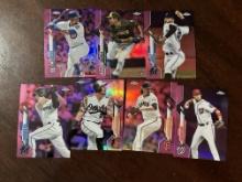 Lot of 7 Topps Chrome Pink Refractor Card MLB