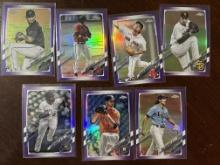 Lot of 7 MLB Topps Chrome Purple Refractor Cards - Sixto, Snell
