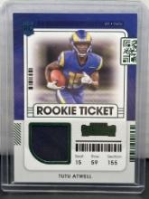 Tutu Atwell 2021 Panini Contenders Rookie Ticket Patch Green Foil Parallel #RTS-TAT
