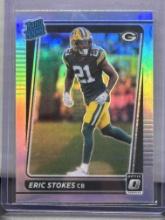 Eric Stokes 2021 Panini Donruss Optic Rated Rookie Silver Prizm RC #251